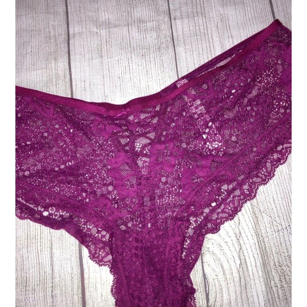 Victoria’s Secret Dream Angels Cheeky Women’s Lace Tie Panty Mulberry Wine XL - Picture 6 of 7